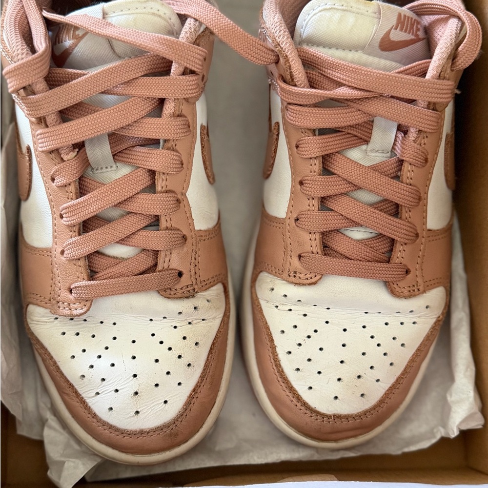 Nike Women's Rose and White Sneakers